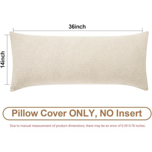 Beige Cover only ORTIGIA Boucle Decorative Lumbar Pillow Covers Beige Textured Body Pillowcase Neutral Pillowcases for Indoor Couch Sofa Bed Cushion Living Room Modern Cushion Cases