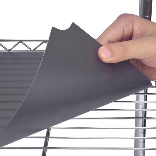 Set of 5 Size 18x48 Color grey Wire Shelf Liner 18 x 48 Value Pack of 5 Flat Heavy Duty Waterproof Non-Adhesive Industrial Strength Plastic Mats for Tier Shelving Unit, Gray