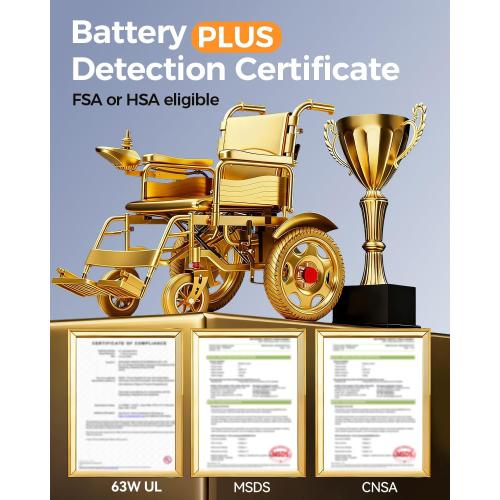 Electric Wheelchairs for Adults, 25  Miles Long Travel Range, Foldable Motorized Wheelchair, Portable All-TerrainMotorized Wheelchair for The Elderly