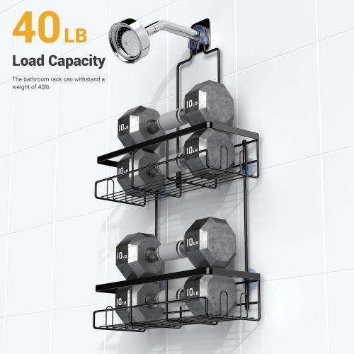 Shower Caddy Hanging Bathroom Organizer: Rustproof Shelf for Inside Shower - No Drilling Racks Over Showerhead - Bath Shelves for Shampoo Soap