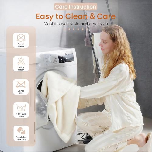 Heated Throw Blanket Electric Blanket with Built-in Button Controller 50x60 One-Touch Ultra Cozy Soft Warm Heating Electric Blanket with 4 Heat Levels & 4 Hours Auto-Off Overheat Protection