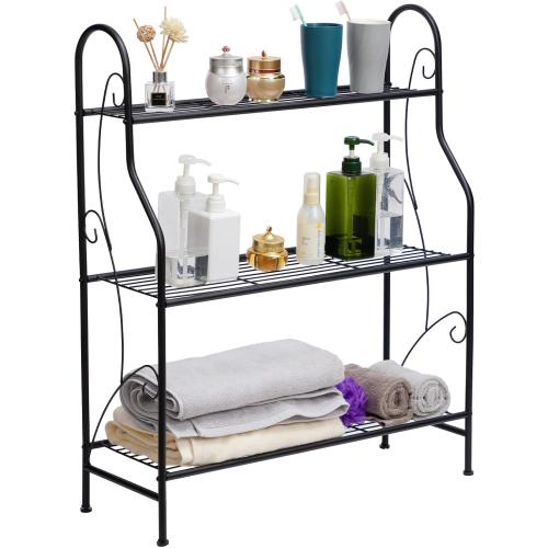 DOEWORKS 3 Tier Metal Plant Stand, Plant Display Rack,Stand Shelf, Pot Holder for Indoor Outdoor Use, Black