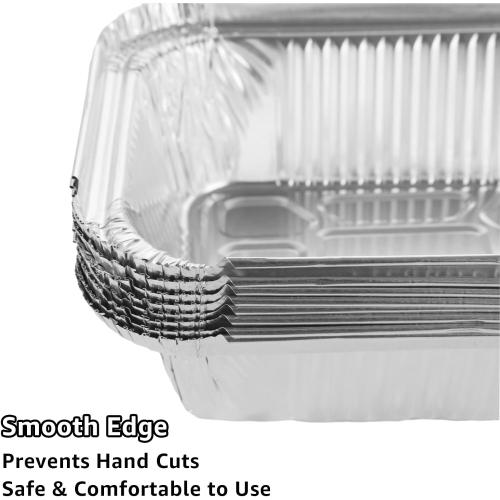 125 Pack 1LB / 16 oz Small Aluminum Pans with Lids, 6 x 5 x 2 Inch Aluminum Loaf Pans, Aluminum Foil Pans Take Out Food Containers with Clear Lids for Baking Catering Roasting