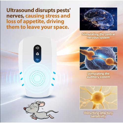 2026 Upgraded Ultrasonic Indoor Pest Repeller, 3-Mode Mouse Traps, 6 Pack