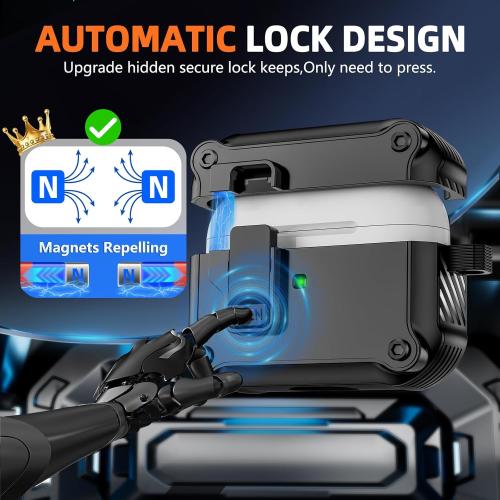 Compatible with AirPods Pro 2nd/1st Case,Magnetic Automatic Lock with Cleaning Kit,Compatible with Magsafe Cover -Black