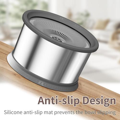 Product is new.  Box damage 6.5L Dog Water Bowl No Spill 1.6 Gallon Stainless Steel Water Bowl for Dogs 220oz Large Capacity No Splash Slow Drinking Feeder with Anti-Slip Mat for Messy Drinkers