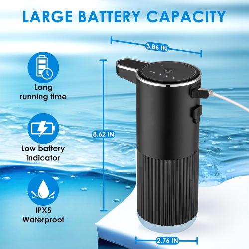 Automatic Foaming Soap Dispenser, 4-Level Adjustable Electric Foam Hand Soap Dispenser, USB Rechargeable Touchless for Bathroom Countertop, Kitchen, 13.5oz, Wall Mounted(Black)