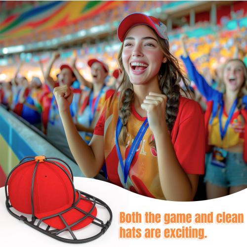 XQXA 1-Pack Hat Washer Cage, Upgradedd Baseball Caps Washer for Dishwasher/Washing Machine, Hat Cleaner Protector Fit for Adult and Kids Hats, Black