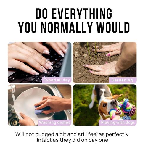 BTArtbox Square Ombre Press On Nails -Soft Gel Press On Nails Short with Nail Glue, 16 Sizes - 32 Reusable Fake Nails Kit, Vanilla Cream