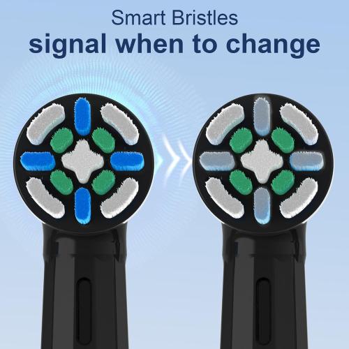 8 Pcs Replacement Toothbrush Heads Compatible with Oral B IO 2/3/4/5/6/7/8/9/10 Electric Toothbrushes, Brush Heads Refill Compatible with Oral B IO (Black)