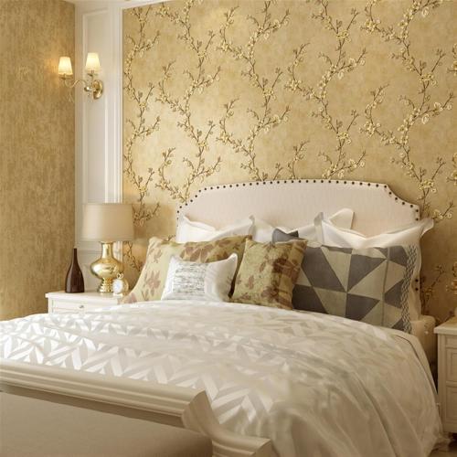 GIBZ 3D Vintage Floral Wallpapers Peel and Stick Colorful Rustic Wall Papers Decorations Wallpaper Contact Paper Yellow