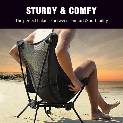 MOON LENCE Portable Camping Chair Backpacking Chair - The 4th Generation Ultralight Folding Chair - Compact, Lightweight Foldable Chairs for Hiking Mountaineering, Beach
