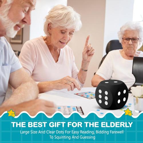 Shappy 6 Inches Foam Dice Fun Filled Large Educational Toy Kawaii Giant Dice Decorative Eva Foam Jumbo Cube Big Square Building Blocks for Game Nights Learning Sessions(Black,1 Pc)