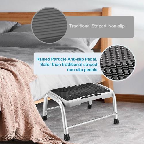 Step Stool, HBTower Step Stools for Adults Kids with Non-Slip Rubber Feet, Holds Up to 600 lbs, Lightweight Stepping Stools for Bedroom Kitchen Bathroom, Bed Steps for High Beds