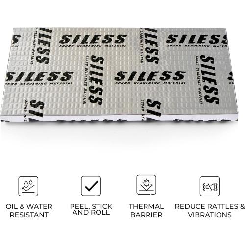 Siless 80 mil (2mm) 36 sqft (3.4 sqm) Car Sound Deadening mat - Butyl Automotive Sound Deadener - Noise Insulation and Vibration Dampening Material (36 sqft)
