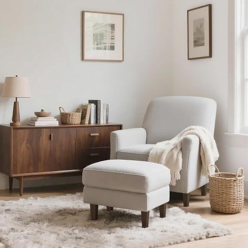 AORYVIC Wood Furniture Legs 8 inch Sofa Legs Set of 4 Square Replacement Legs Brown for MCM Ottoman Armchair Recliner Coffee Table Dresser