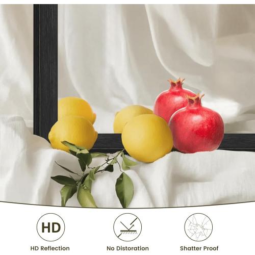 WEER 24X36 Inch Black Bathroom Mirror, Matte Black Framed Mirror, Rectangular Wall Mirror, Vanity Mirror for Bathroom, Anti-Rust, Tempered Glass, Hangs Horizontally or Vertically