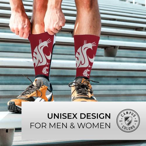 Size Large For Bare Feet NCAA Adult State and University Crew Socks - Polyester blend - Unisex - High-performance socks provide