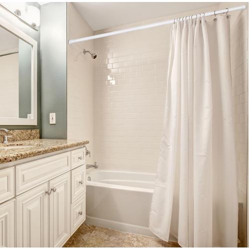 2 Pack Shower Curtain Rod 42-78 Inch, 1Diameter Spring Long Adjustable Tension Curtain Rods for Bathroom Windows Closet No Drilling No Rust, White