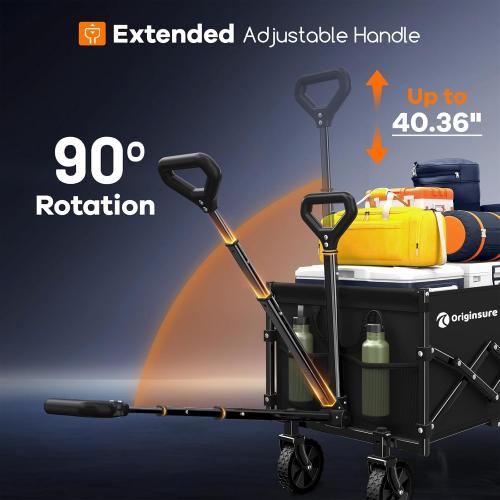 Collapsible Wagon Cart Foldable - Lightweight Portable Heavy Duty Folding Beach Wagons with Wheels - Outdoor Utility Carts for Grocery, Camping, Shopping, Sports, Garden with Large Capacity