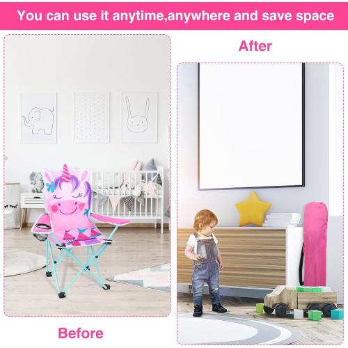 KABOER Kids Outdoor Folding Lawn and Camping Chair with Cup Holder and Carrying Bag, Children's Camping Chairs