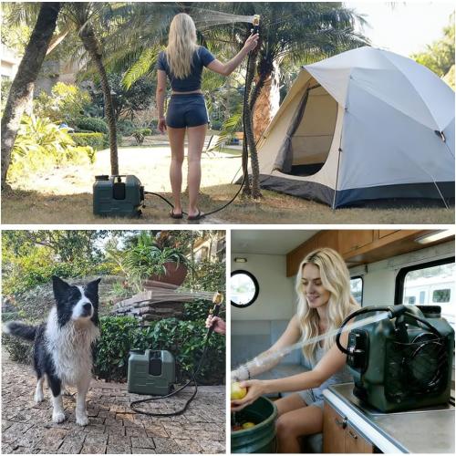 Portable Camp Shower 5-Gallon 8 Hours Battery Life Cordless Electric Rechargeable Food-Grade Water Tank for Camping Pressure Washer for Garden & Pet Cleaning