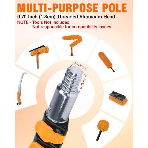Light Bulb Changer Pole Kit 3 FT to 20 FT Telescoping Extension Pole with 2 Baskets and Suction Cup for High Ceilings and Recessed Lights Lightbulb Tool Removal Changing