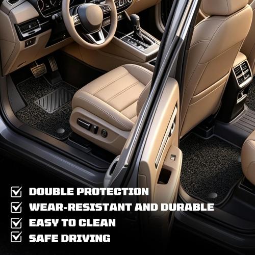 Dual-Layer TPE Floor Mats Set for Honda CR-V 2026 2025 2024 2023, All Weather TPE Custom Fit Floor Liners & Cargo Liner & Backrest Mats (Include Gasoline & Hybrid & e:FCEV)