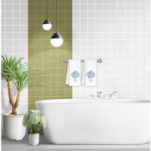 Blue Hydrangea Bow Decorative Hand Towels for Bathroom Washroom Set of 2, Hydrangeas Gifts, Hydrangea Decor for Bathroom Kitchen, Flower Floral Hydrangeas Kitchen Towels, 16x24 Inch
