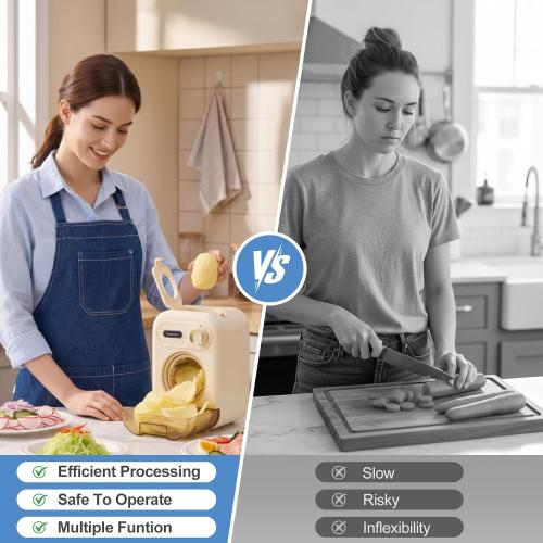 Kawu Electric Cheese Grater, 5-in-1 Automatic Vegetable Slicer Shredder | Salad Maker Food Processor with Container and 10 Blades, Veggie Chopper for Block Cheese, Cabbage, Fruits for Home Kitchen