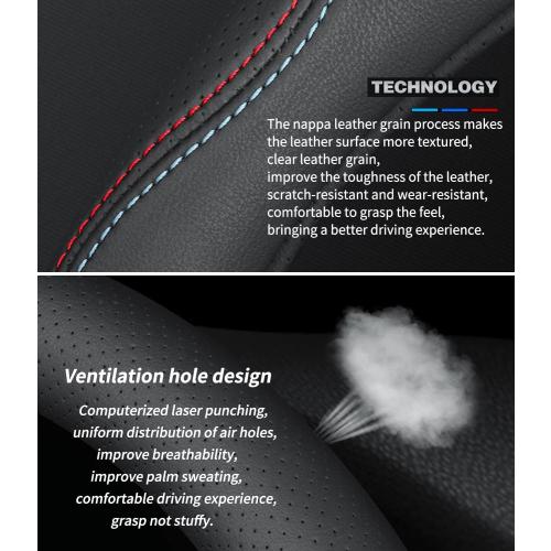 Custom-Fit for Acura Steering Wheel Cover, Premium Leather Car Steering Wheel Cover with Logo, Non-Slip, Breathable, for Acura Accessories (B-Style,for Acura)