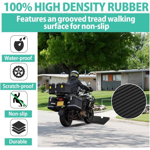 1.5 Rise Rubber Threshold Ramp, 2204Lbs Recycled Rubber Power Threshold, 35.4 L x 7.87 W Non-Slip Surface Solid Threshold Ramp is Adjustable and Cuttable for Wheelchairs, Power Scooters