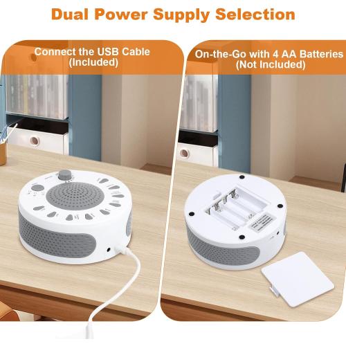White Noise Machine Sleep Helper Sound Relaxation Machine Sleep Therapy Sound Machine with 27 Unique Natural Sounds, Sleep Disorders Noise Cancelling for Home, Office, Spa, Yoga, Kids