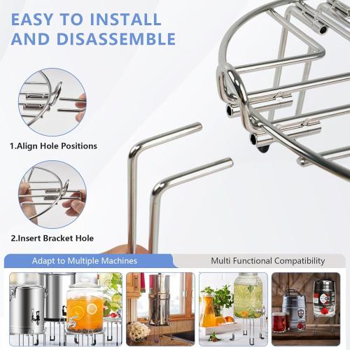 Water Filter Stand 6 Tall by 9 Wide Compatible with Berkey Big, Royal and Travel System, Countertop Stainless Steel Stand for Most Medium Gravity Fed Water Coolers