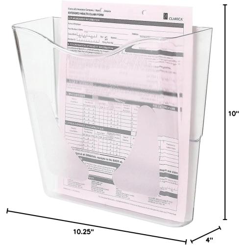 Deflecto 63001 Wall Pocket, Vertical, Ltr, 10-1/4-Inch x4-Inch x10-Inch , Clear