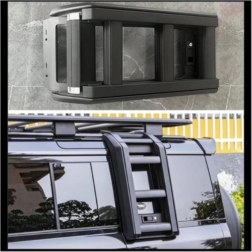 Telescopic Side Folding Ladder Compatible For LAND ROVER Defender 90 110 2020 2021 2022 2023 2024 (90 Black)
