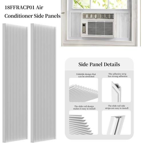 Side Panels Air Conditioner Compatible with Frigi-daire 18FFRACP01 Universal Air Conditioner Side Panels, Adjustable 7-12 Width, Fits Most Window AC Units