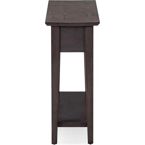 Leick Home 10071-GR One Drawer Chairside/Recliner End Table with Shelf, Smoke Gray