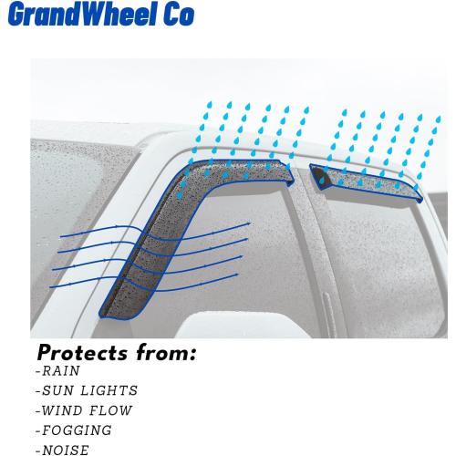 Window Deflectors Smoke Tinted Tape-On Side Window Vent Visor Deflectors Rain Guards Compatible with Hyundai Tucson 2022-2026 - 4pcs. GW0246