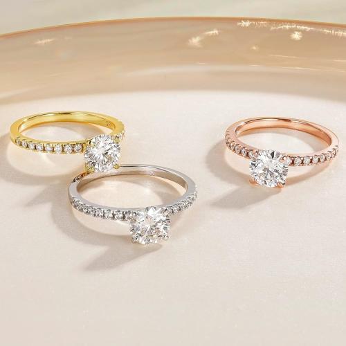 EAMTI 1.2CT 925 Sterling Silver Bridal Ring Sets Round CZ Engagement Promise Rings for Her Wedding Bands for Women Size 3-13