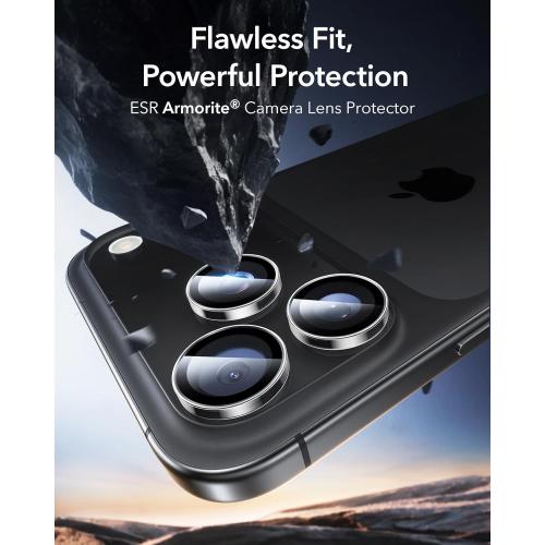 ESR Camera Lens Protector for iPhone 17 Pro Max/17 Pro/16 Pro Max/16 Pro/15 Pro Max/15 Pro/14 Pro Max/14 Pro, Ultra-tough HD Individual Lens Protectors, Ultra-thin Tempered Glass, 1 Pack, Clear