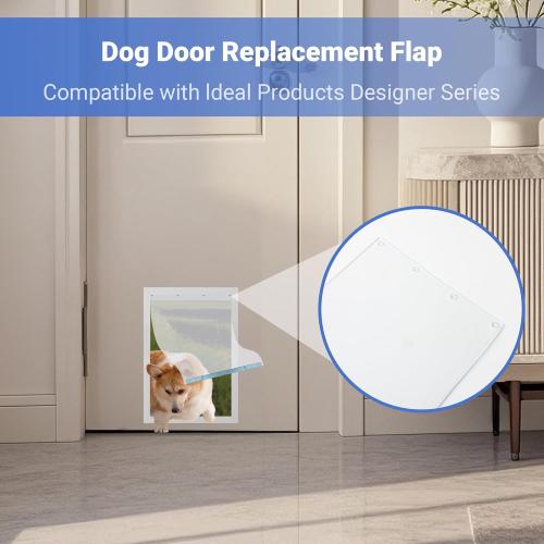 2PACK Dog Door Replacement Flaps - Measures 7.25 x 13, Medium Dog Door Flap Compatible with Ruff Weather Pet Door, BPA Free, Less Shrinkage, Weather Resistant