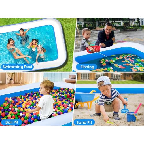 Large Inflatable Pool for Adults - 150 X 74 X 22 Oversized Blow Up Swimming Pool with Pump, Thickened Family Pools for Backyard Outdoor
