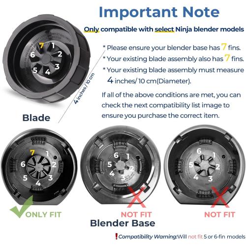 Blender Cups Replacement Parts For ninja,2-Pack 24oz Blender Cups with Sip & Seal Lids,7 fins Blender Replacement blade Compatible with Ninja BN401 BN751 BN801 BL480-30 BL642-30 BL682 BL687 NN102