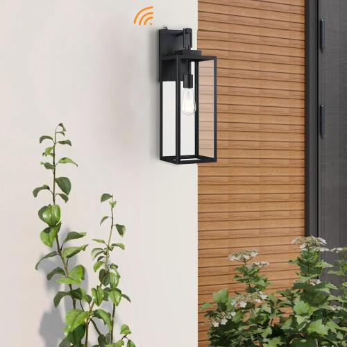 22 Inch Outdoor Wall Light Dusk to Dawn, Extra Large Wall Lantern for House Exterior Wall Sconce with Sensor, Photocell Porch Light for House Outside Garage Patio Lighting, E26 Socket, 1 Pack