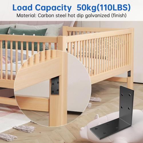 1.5x3x3 Inch Galvanized L Bracket, 8PCS 90 Degree Angle Bracket for Shelf, Iron Corner Brackets for Wood Post，Shelves，Furniture