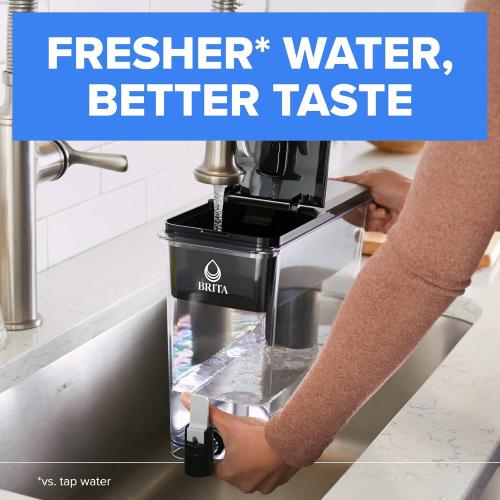 Brita Extra-Large 27-Cup Elite Water Filter Dispenser, WQA NSF/ANSI Certified, Reduces 99% of Lead, Microplastics, & 30 Contaminants, Removes Chlorine Taste & Odor, Black ‼️used ‼️