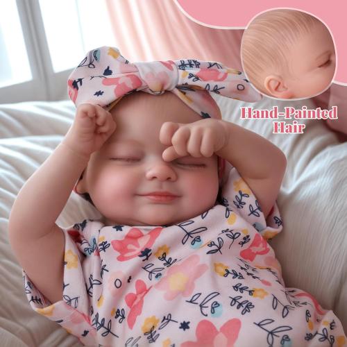 BABESIDE Lifelike Reborn Baby Dolls - Skylar, 17-Inch Realistic Newborn Baby Doll Real Life Baby Doll Girl with Gift Box for Cuddling, Role Playing and Collection