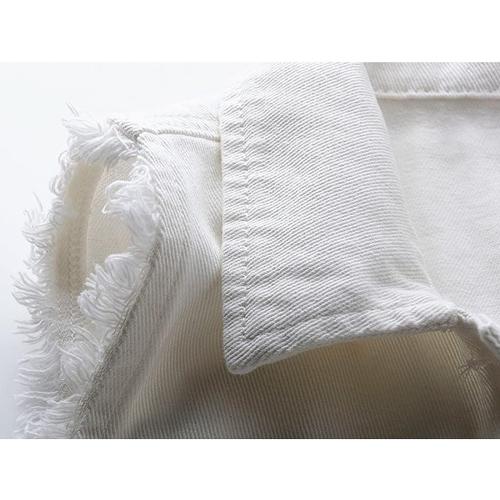 3XL-Size- VIEWON Women's Casual Denim Waistcoat Frayed Sleeveless Ripped Jacket Vest with Pockets