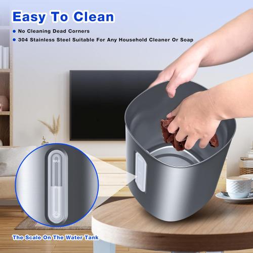 Stainless Steel Humidifier for Bedroom & Large Room,4L Easy to Clean Cool Mist Humidifier, Mold Free & Dishwasher Safe Water Tank, Essential Oil Diffuser for Baby Nursery, Plants, Home